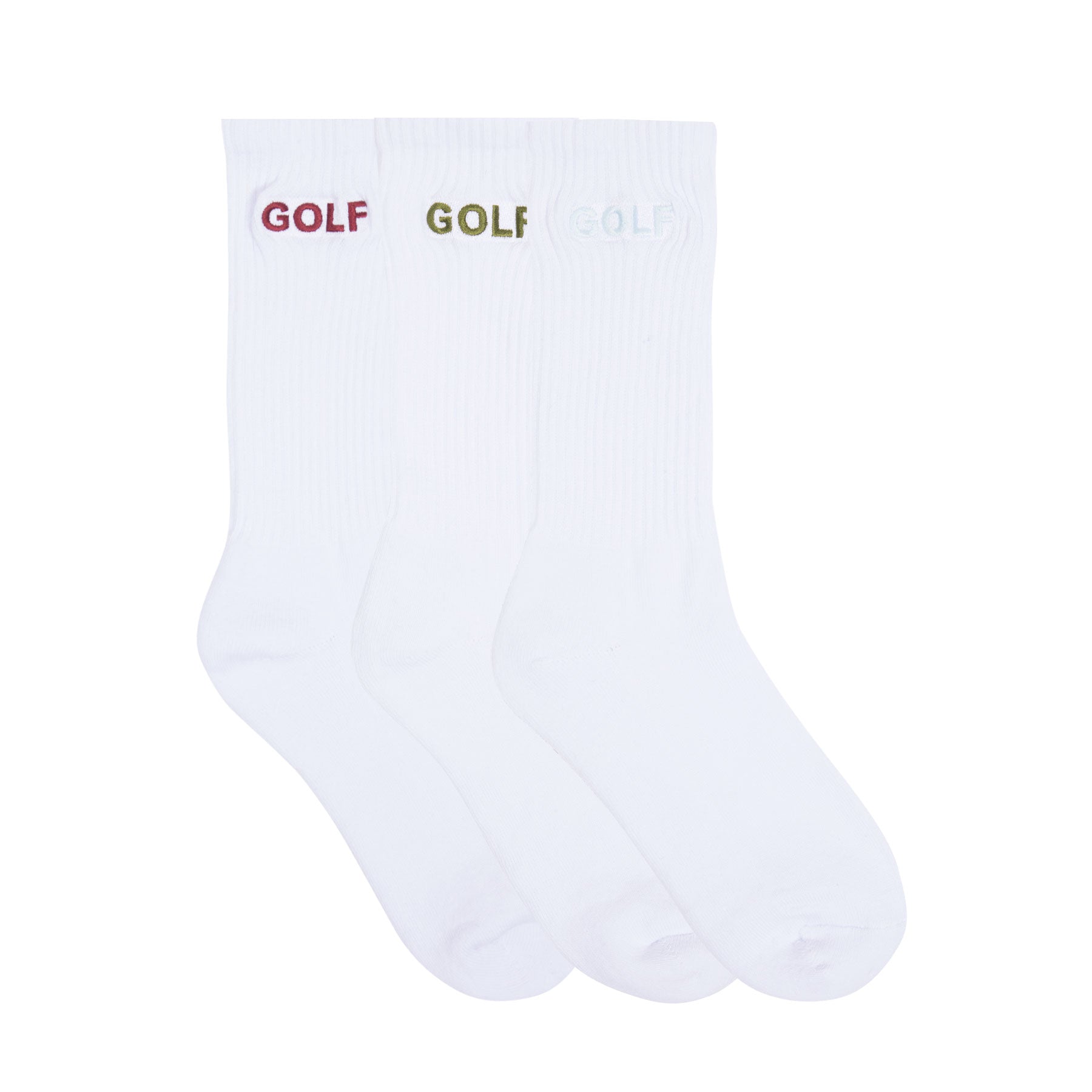 メンズウェア GOLFICKERS Golfman Socks White FW23---3PK-LOGO-SOCK---GGR---1