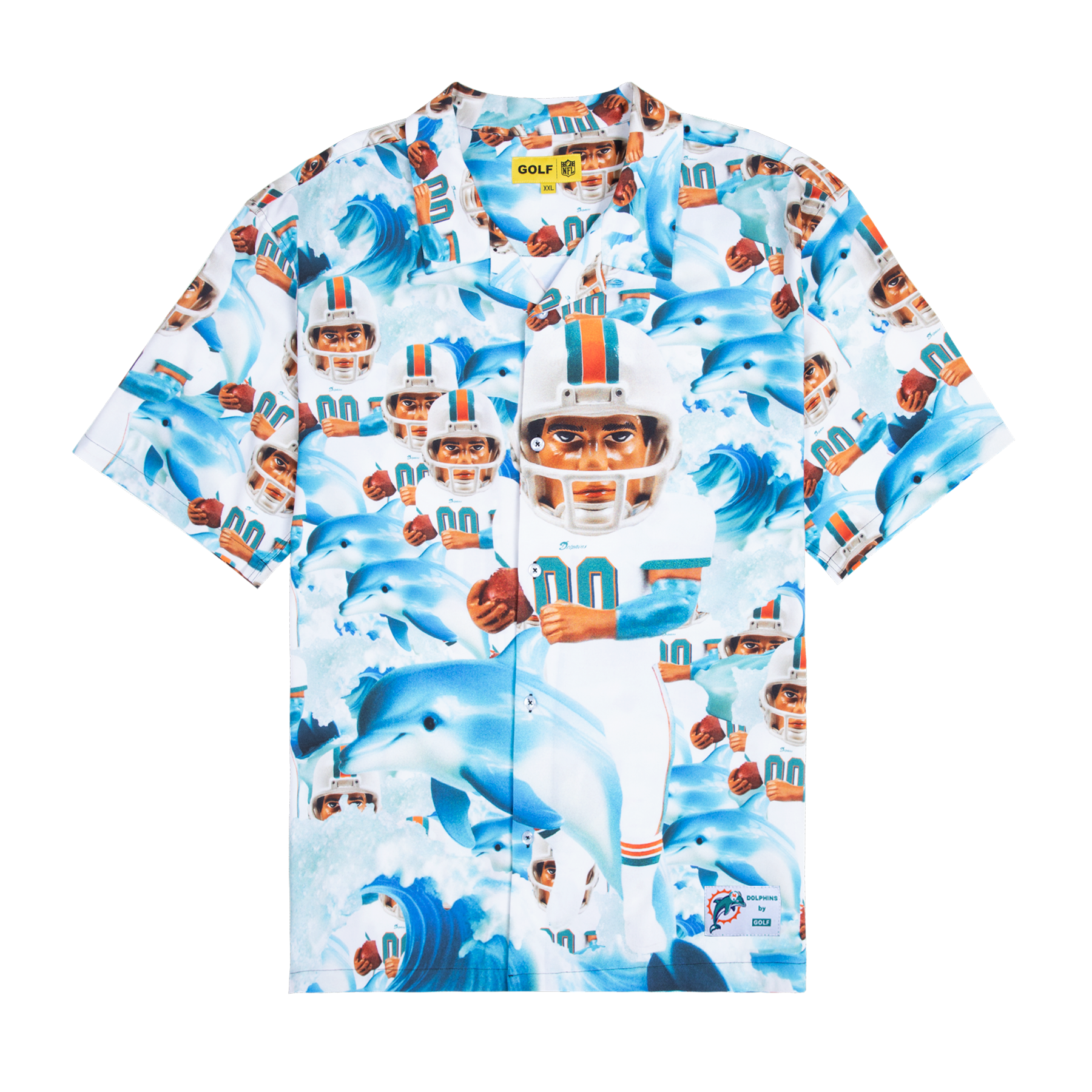 DOLPHINS MASCOT RAYON BUTTON UP by GOLF WANG