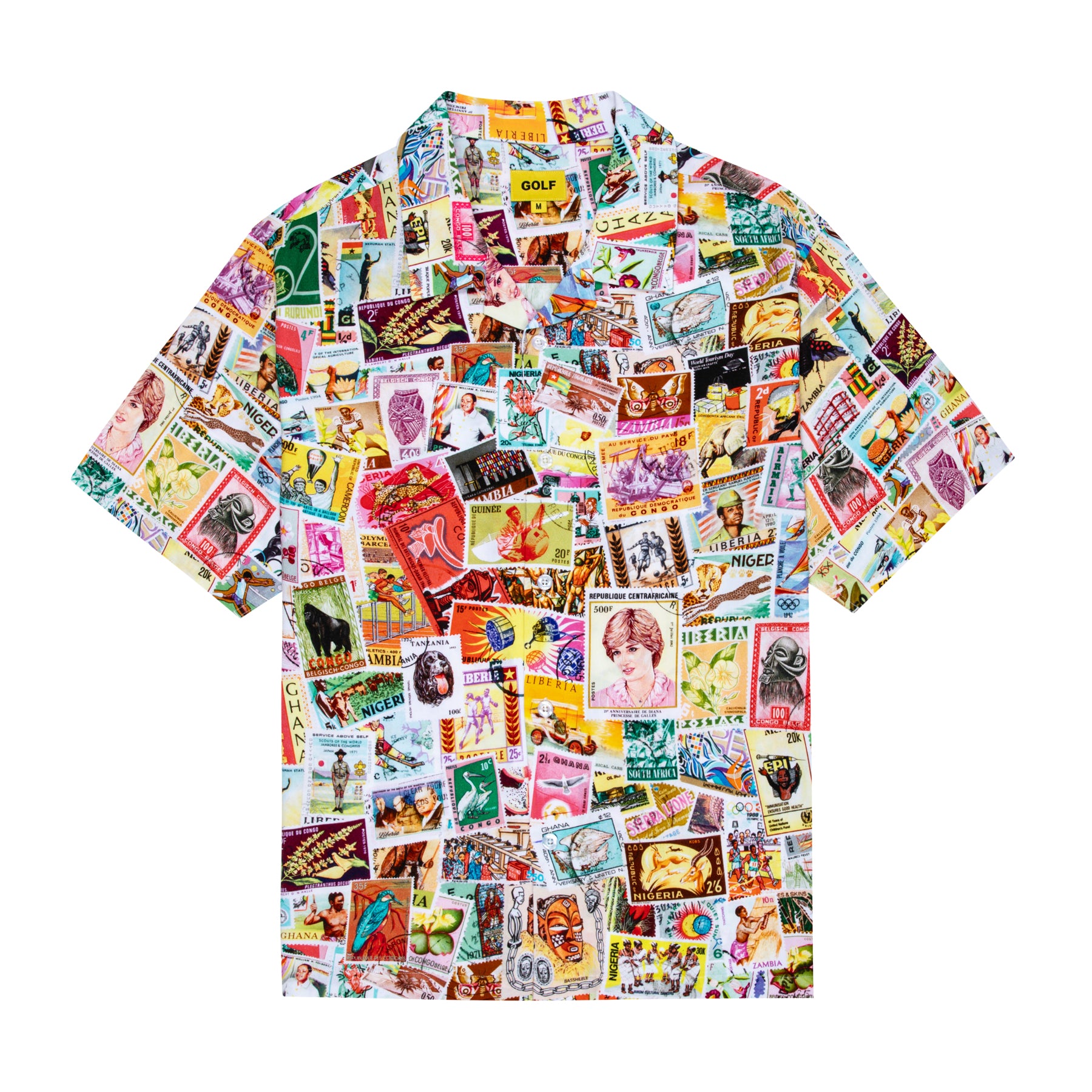 STAMPS RAYON BUTTON UP by GOLF WANG