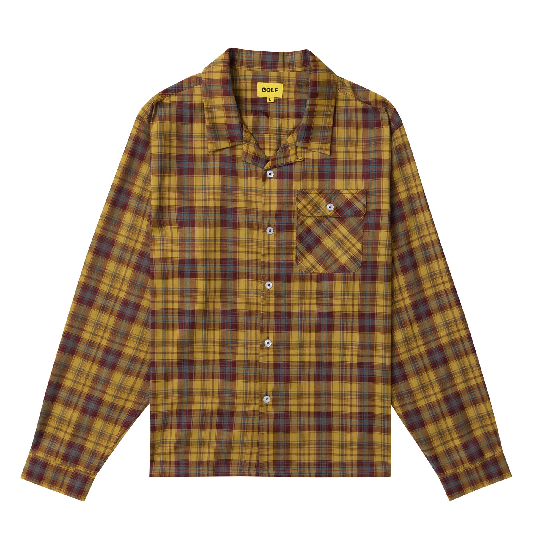 PLAID TUCKER BUTTON DOWN by GOLF WANG PLAID TUCKER BUTTON DOWN by GOLF WANG