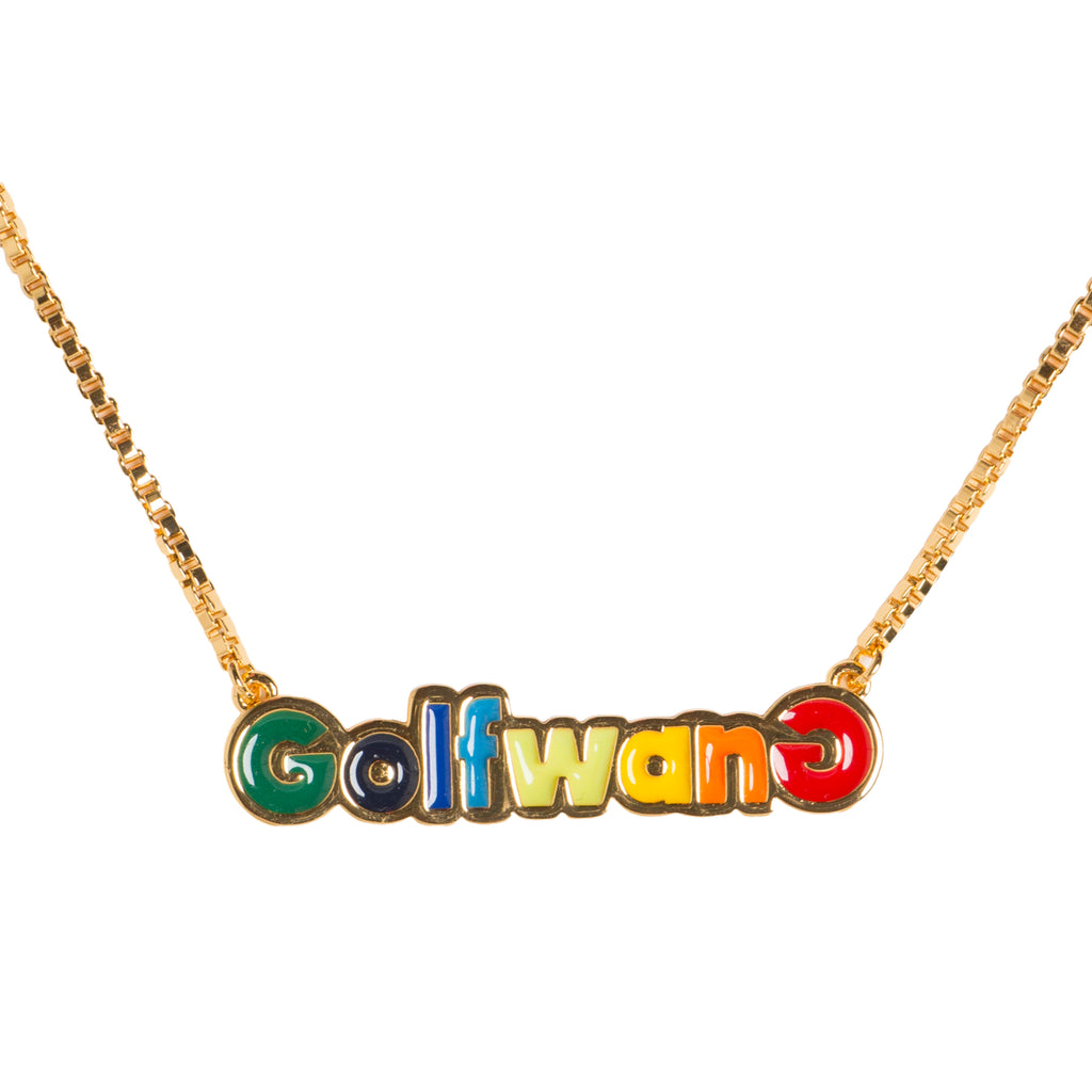 HAPPY LOGO GOLD NECKLACE by GOLF WANG