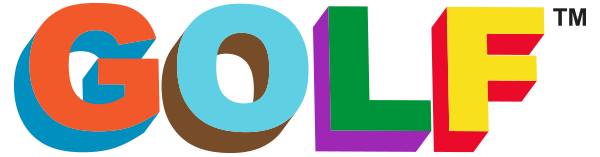 3d rainbow golf logo