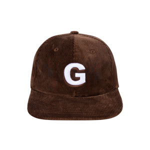 CORDUROY G LOGO 6 PANEL HAT by GOLF WANG | Brown | Thumbnail