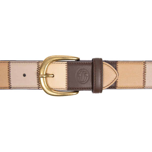 LEATHER PATCHWORK BELT by GOLF WANG