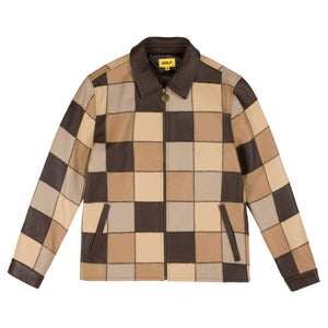 LEATHER PATCHWORK JACKET by GOLF WANG | Brown Combo