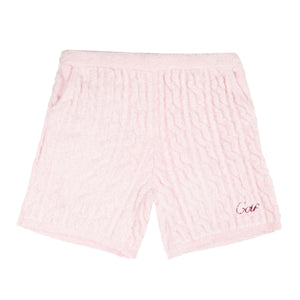 STRETCH TERRY CABLE SHORT by GOLF WANG | Pink | Thumbnail