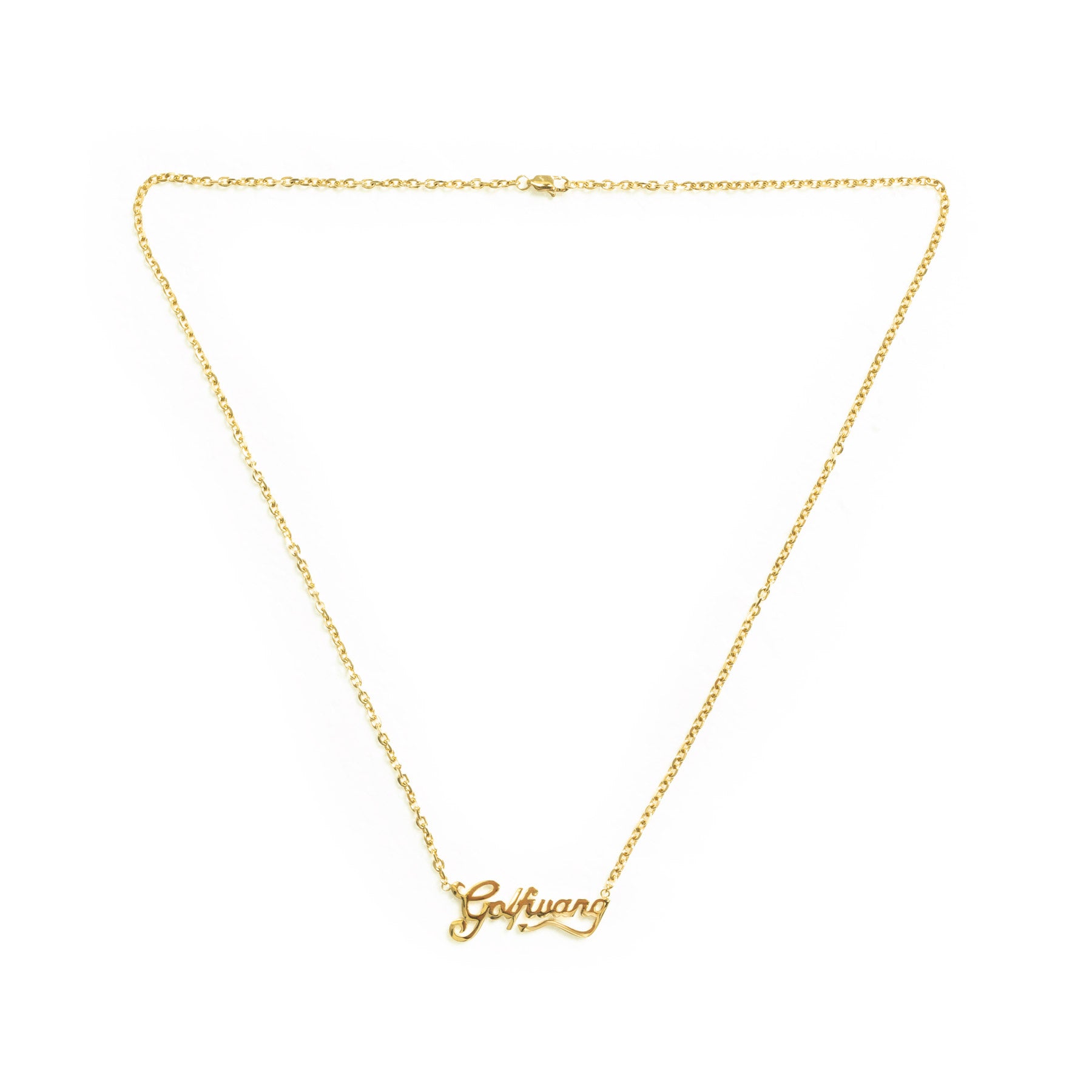 Golf Wang Gold Plated Custom Golf Happy Logo Pendant With 18
