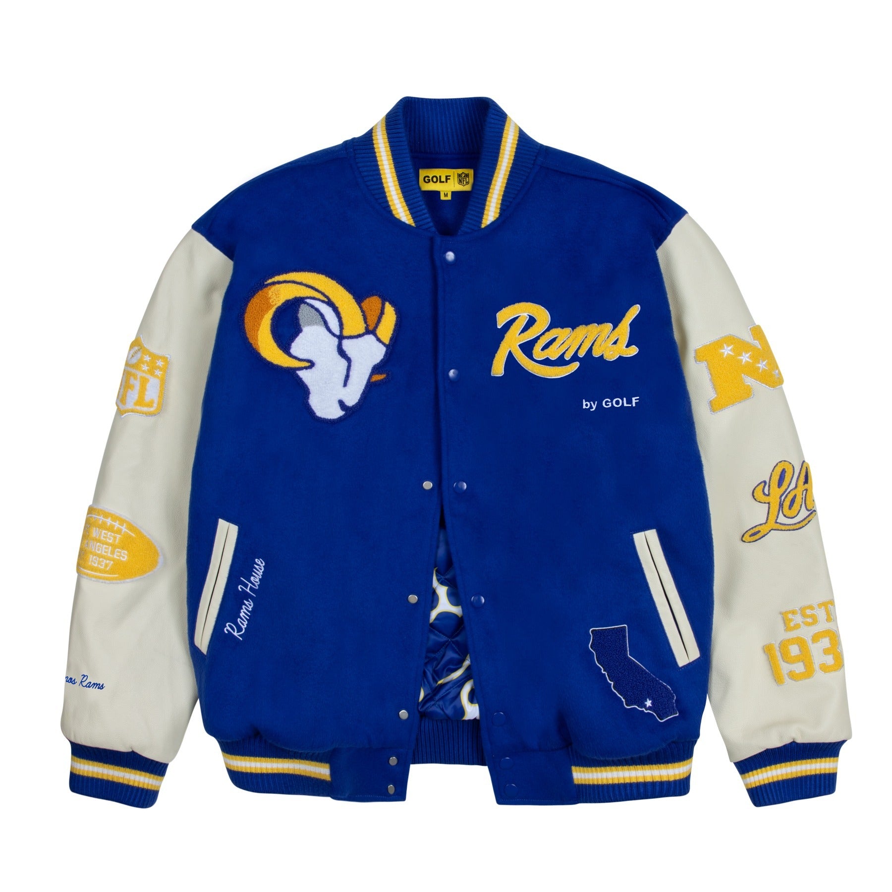 Jacket Rams Royal Blue RAMS LETTERMAN JACKET By GOLF WANG