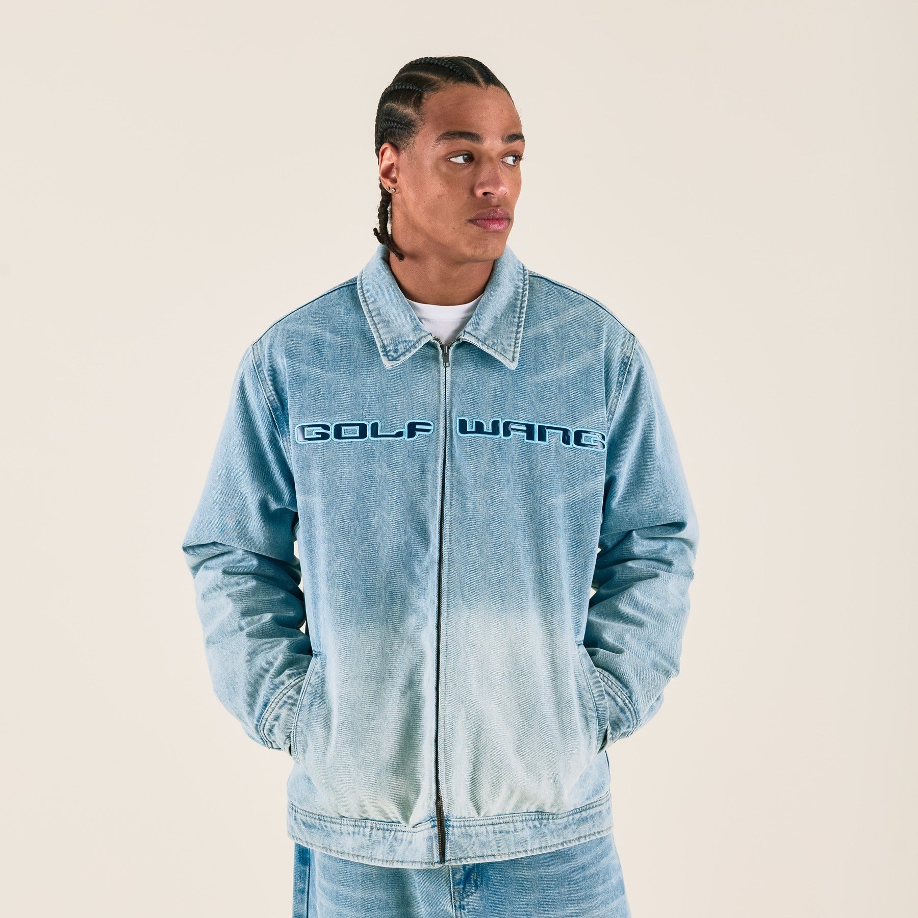 【即完売品】DENIM CHORE JACKET golf wang CONTRAST DENIM CHORE JACKET by GOLF WANG | Parallel
