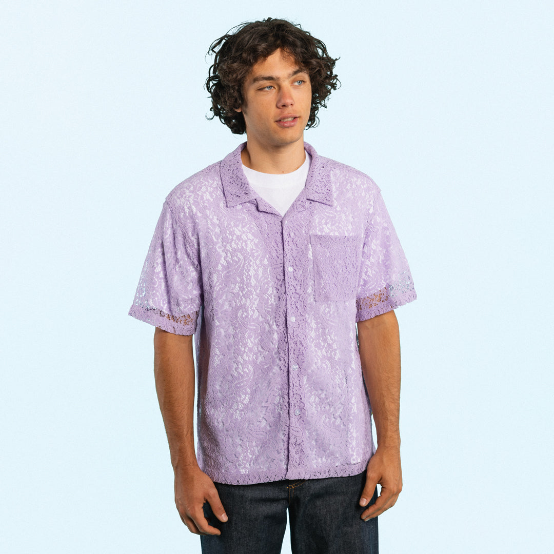 トップス golf wang lace button up light blue Golf Wang × Tyler The Creator Light Blue Lace Button Up