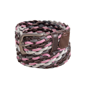 MULTICOLOR LEATHER BRAIDED BELT by GOLF WANG | Brown | Thumbnail