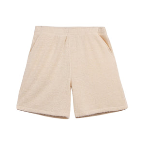 GRAND LOGO HAIRY KNIT SHORT by GOLF WANG | Natural